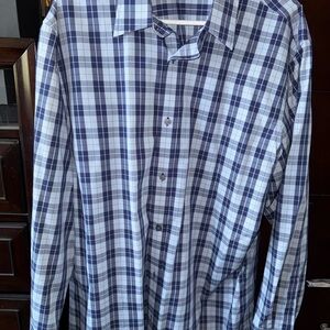 Banana Republic Navy and White Checkered Shirt